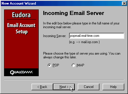 Select Incoming Mail Server
