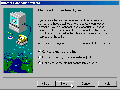 Choose connection type