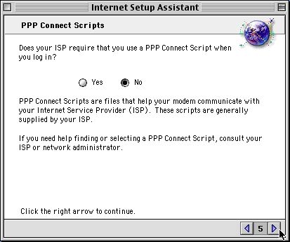 Select no for ppp connection slip - click right arrow