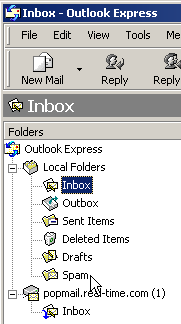 Accessing spam folder