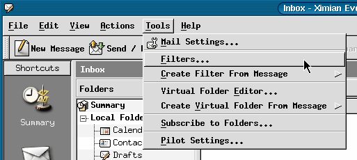 Select Tools, then Filters