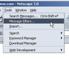 Select Tools, then Message Filters