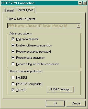Modify server types settings
