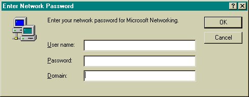Enter network username and password