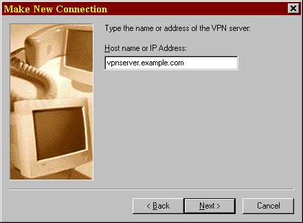 Specify vpn server
