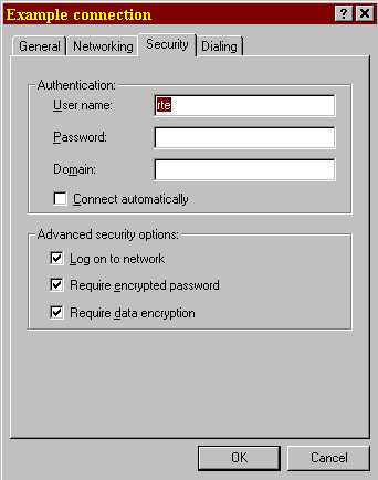 Modify security settings