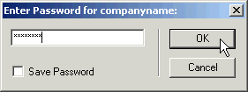 Enter your password - click OK